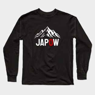 JAPOW Japan Powder Snow Snowboard Sticker - White Long Sleeve T-Shirt